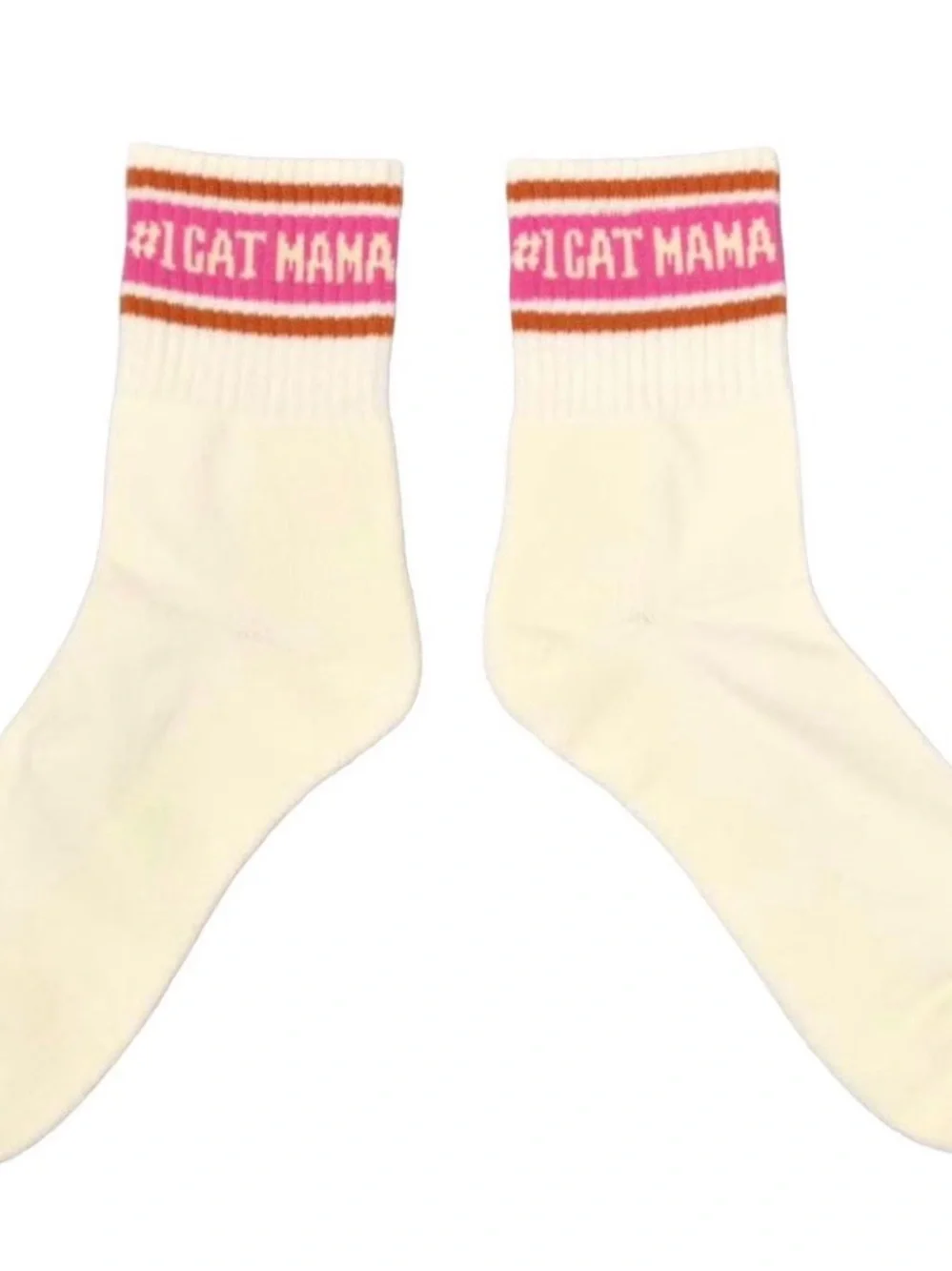 Zanden #1 Cat Mama White Pink Socks